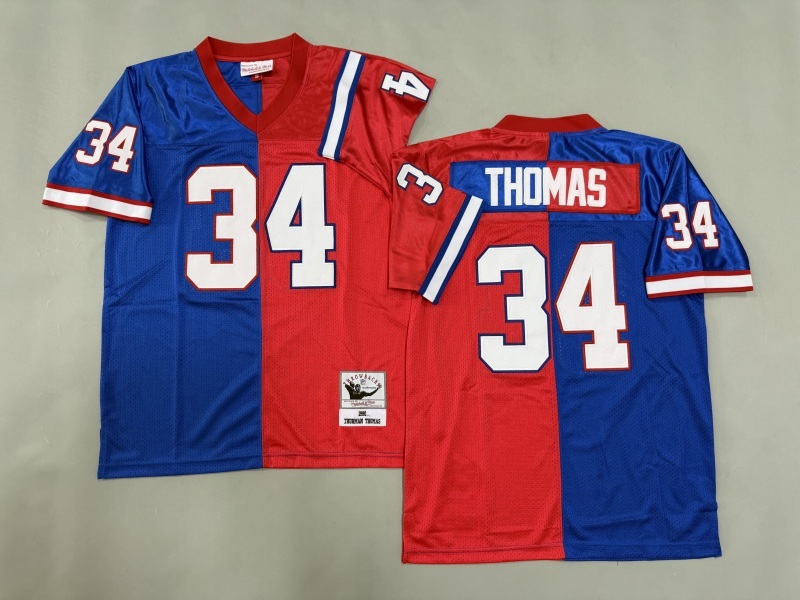 Men 2025 Buffalo Bills #34 Thomas blue red Throwback Limited NFL Jersey style 001->buffalo bills->NFL Jersey